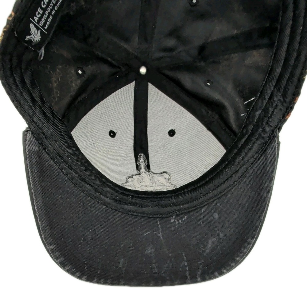 Skeleton Middle Finger Embroidered Hat Chain-Link & Black Flat Bill Snapback Cap - Picture 7 of 11